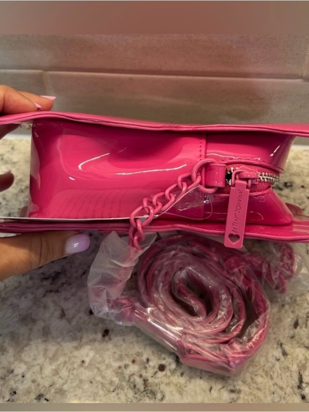 Betsey Johnson Hot Pink Gummy Bear Crossbody Bag - Picture 6 of 9